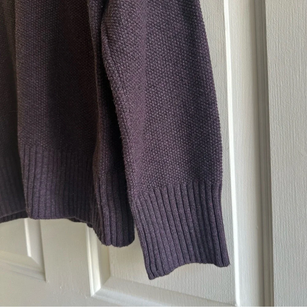 Banana Republic Large Merino Wool Blend Shawl Collar Sweater Pullover‎ Purple